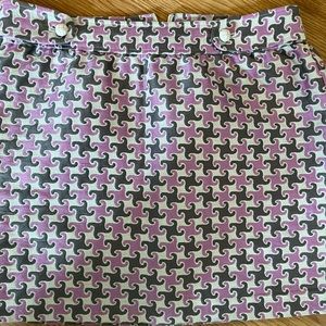 Vineyard Vines Women's Pink & Gray Patterned A-Line‎ Mini Skirt Size 8